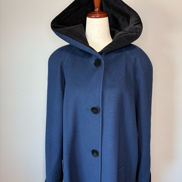 Vintage MDP Mario De Pinto Wool Hooded Coat | Made in USA | Long Coat - Picture 2 of 11